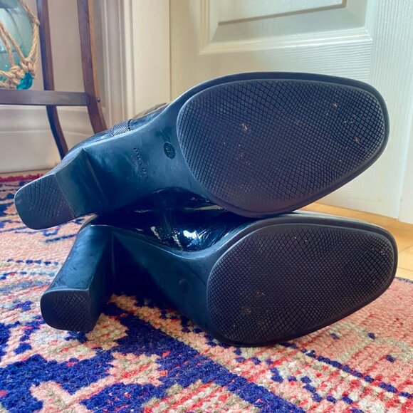 Prada Vintage Black Patent Leather Heeled Boots - Picture 12 of 14